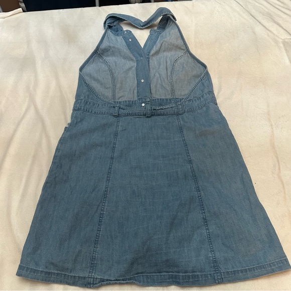 Free People Sami Light Blue denim chambray halter Mini Dress 51869 - Picture 11 of 16